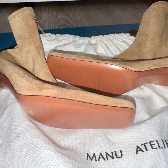 MANU Atelier Women's Stretch Duck Boots, Cappuccino, Tan, 8, NWOT - Picture 6 of 8